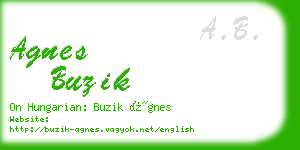 agnes buzik business card